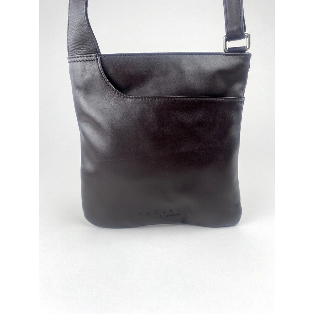 Radley London Brown Leather Slim Crossbody Adjustable Strap Zipper Closure